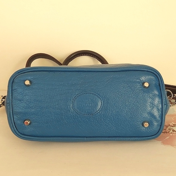 Roots small blue leather stachel / crossbody bag - Picture 5 of 15